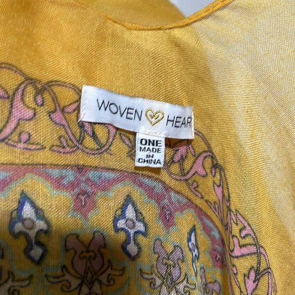 Woven heart yellow kimono cover up - Picture 6 of 6